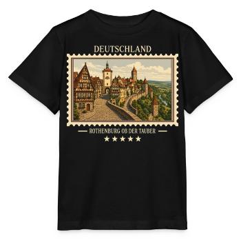 Deutschland Rothenburg ob der Tauber Vintage Reise - Stanley/Stella Kinder T-Shirt MINI CREATOR  - Schwarz - Vorne - Mikhail (115cm)