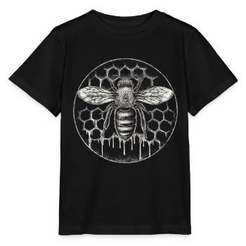 Beekeeper Suit Beekeeping Supplies Honeycomb Round Motif - Stanley/Stella MINI CREATOR Kids’ T-Shirt - black - Front - Mikhail (115cm)