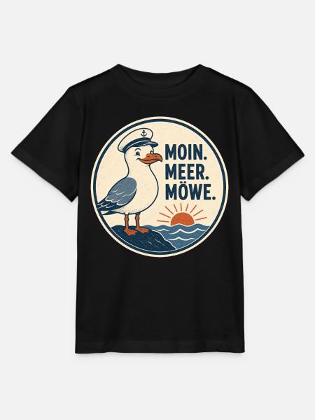 Moin Meer Möwe – Norddeutscher Küsten Spruch - Stanley/Stella Kinder T-Shirt MINI CREATOR - Schwarz