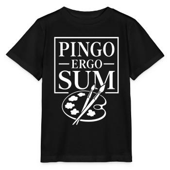 Ich male also bin ich | Latein Spruch - Stanley/Stella Kinder T-Shirt MINI CREATOR  - Schwarz - Vorne - Mikhail (115cm)