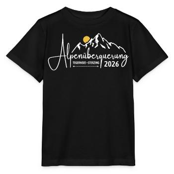 Alpenüberquerung 2026 Tegernsee Sterzing Wandern - Stanley/Stella Kinder T-Shirt MINI CREATOR  - Schwarz - Vorne - Mikhail (115cm)