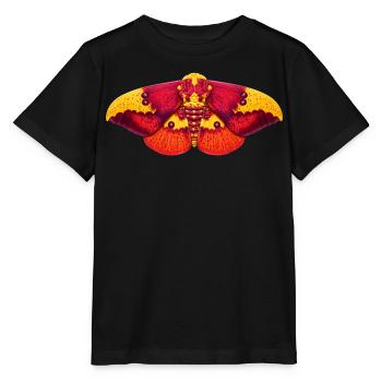 Imperial Moth Eacles imperialis Cartoon Style - Stanley/Stella MINI CREATOR Kids’ T-Shirt - black - Front - Mikhail (115cm)