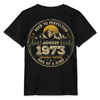 1973 August Birthday Gift Vintage 1973 - Stanley/Stella MINI CREATOR Kids’ T-Shirt - black - Front - Mikhail (115cm)