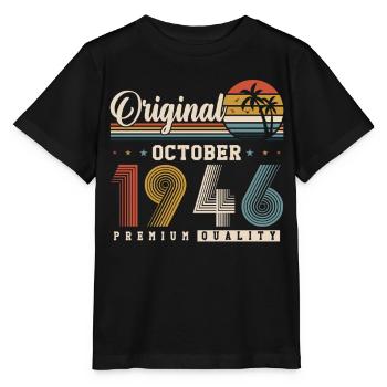 Original October 1946 – 80th Birthday Retro - Stanley/Stella MINI CREATOR Kids’ T-Shirt - black - Front - Mikhail (115cm)