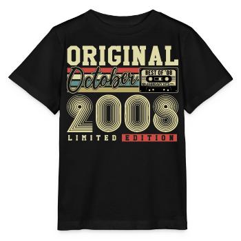 Original October 2008 – 18th Birthday Retro - Stanley/Stella MINI CREATOR Kids’ T-Shirt - black - Front - Mikhail (115cm)