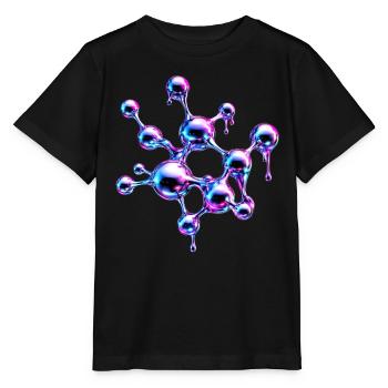 Liquid Metal Molecule Art - Stanley/Stella MINI CREATOR Kids’ T-Shirt - black - Front - Mikhail (115cm)
