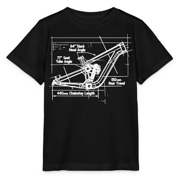 MTB Blueprint: Full-Suspension Frame Tech - Stanley/Stella MINI CREATOR Kids’ T-Shirt - black - Front - Mikhail (115cm)