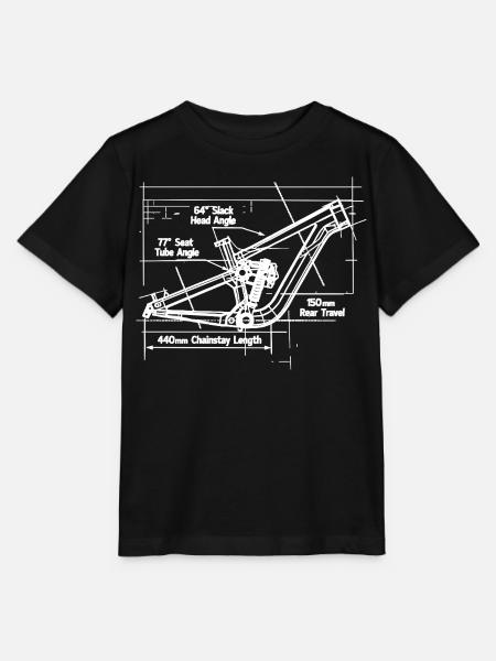 MTB Blueprint: Full-Suspension Rahmen Tech - Stanley/Stella Kinder T-Shirt MINI CREATOR - Schwarz