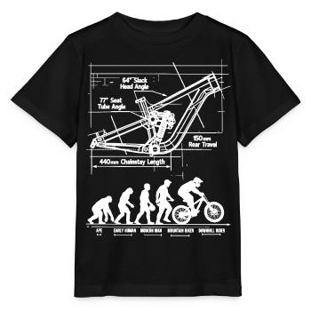 MTB Evolution Blueprint: Full Suspension Frame - Stanley/Stella MINI CREATOR Kids’ T-Shirt - black - Front - Mikhail (115cm)