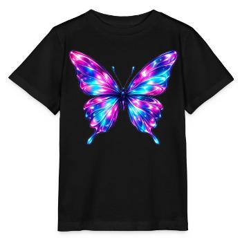 Glossy Metallic Butterfly - Stanley/Stella MINI CREATOR Kids’ T-Shirt - black - Front - Mikhail (115cm)