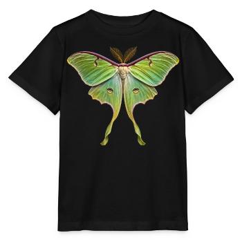 Luna Moth Actias luna - Stanley/Stella MINI CREATOR Kids’ T-Shirt - black - Front - Mikhail (115cm)