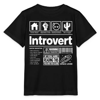 Introvert Funny Homebody Personal Space - Stanley/Stella MINI CREATOR Kids’ T-Shirt - black - Front - Mikhail (115cm)