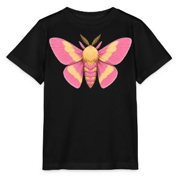 Rosy Maple Moth Dryocampa rubicunda Cartoon - Stanley/Stella MINI CREATOR Kids’ T-Shirt - black - Front - Mikhail (115cm)