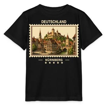Deutschland Nürnberg Vintage Reisemarke - Stanley/Stella Kinder T-Shirt MINI CREATOR  - Schwarz - Vorne - Mikhail (115cm)
