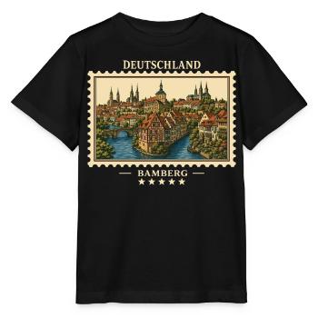 Deutschland Bamberg Vintage Reisemarke - Stanley/Stella Kinder T-Shirt MINI CREATOR  - Schwarz - Vorne - Mikhail (115cm)
