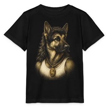 Mullet German Shepherd 80s Funny Dog Meme - Stanley/Stella MINI CREATOR Kids’ T-Shirt - black - Front - Mikhail (115cm)