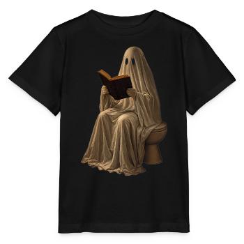 Geist Liest Buch Klo Hoodie Halloween Retro - Stanley/Stella Kinder T-Shirt MINI CREATOR  - Schwarz - Vorne - Mikhail (115cm)