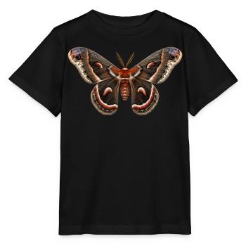 Cecropia Moth Hyalophora cecropia - Stanley/Stella MINI CREATOR Kids’ T-Shirt - black - Front - Mikhail (115cm)