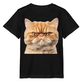 Grumpy Ginger Cat Studio Portrait - Stanley/Stella MINI CREATOR Kids’ T-Shirt - black - Front - Mikhail (115cm)