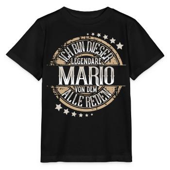Mario - Stanley/Stella Kinder T-Shirt MINI CREATOR  - Schwarz - Vorne - Mikhail (115cm)