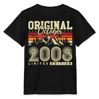 Original Oktober 2008 – 18. Geburtstag Vintage - Stanley/Stella Kinder T-Shirt MINI CREATOR  - Schwarz - Vorne - Mikhail (115cm)