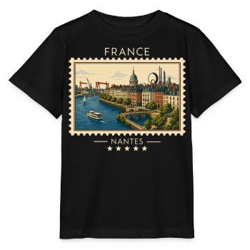 Frankreich Nantes Vintage Reisemarke - Stanley/Stella Kinder T-Shirt MINI CREATOR  - Schwarz - Vorne - Mikhail (115cm)