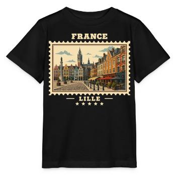 France Lille Vintage Travel Brand - Stanley/Stella MINI CREATOR Kids’ T-Shirt - black - Front - Mikhail (115cm)