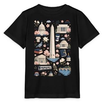 Washington D.C. | Monuments & Cherry Blossoms - Stanley/Stella MINI CREATOR Kids’ T-Shirt - black - Front - Mikhail (115cm)
