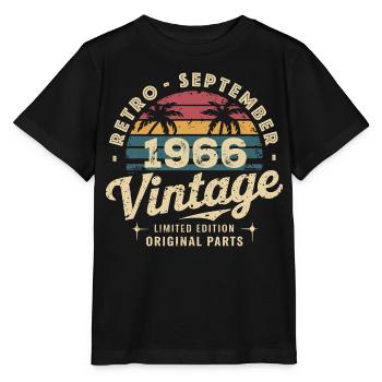 Vintage September 1966 Limitierte Ausgabe September - Stanley/Stella Kinder T-Shirt MINI CREATOR  - Schwarz - Vorne - Mikhail (115cm)