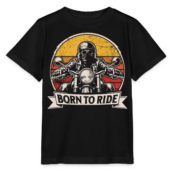 Born to Ride | Retro Motorrad | Biker Style - Stanley/Stella Kinder T-Shirt MINI CREATOR  - Schwarz - Vorne - Mikhail (115cm)