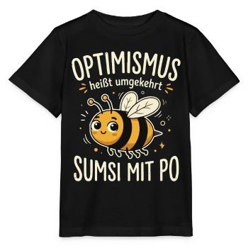 Optimismus heißt umgekehrt sumsi mit po - Stanley/Stella Kinder T-Shirt MINI CREATOR  - Schwarz - Vorne - Mikhail (115cm)