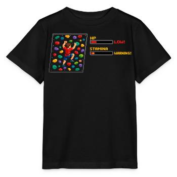 8-Bit Bouldering: Pixel Art Climbing Retro Design - Stanley/Stella MINI CREATOR Kids’ T-Shirt - black - Front - Mikhail (115cm)