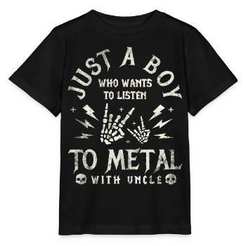 Metal Baby Boy With Uncle Rock Baby - Stanley/Stella MINI CREATOR Kids’ T-Shirt - black - Front - Mikhail (115cm)