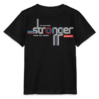 Stronger than you think – Retro Typo - Stanley/Stella MINI CREATOR Kids’ T-Shirt - black - Front - Mikhail (115cm)