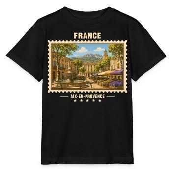 Frankreich Aix-en-Provence Vintage Reisemarke - Stanley/Stella Kinder T-Shirt MINI CREATOR  - Schwarz - Vorne - Mikhail (115cm)