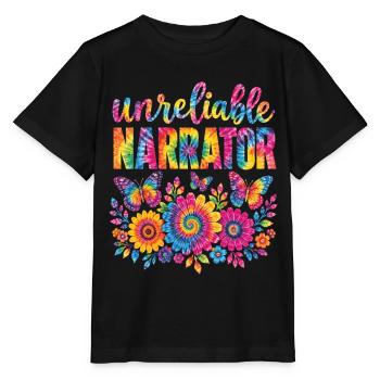 Unzuverlässiger Erzähler, Buchliebhaber, Batikautor, - Stanley/Stella Kinder T-Shirt MINI CREATOR  - Schwarz - Vorne - Mikhail (115cm)