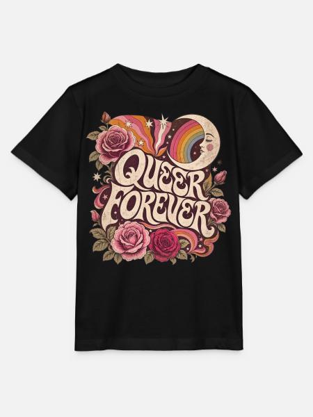 Queer Forever Regenbogen Mond Vintage T-Shirt - Stanley/Stella Kinder T-Shirt MINI CREATOR - Schwarz