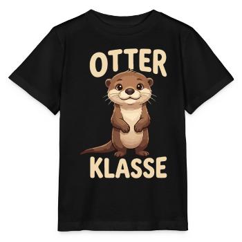 Otter Klasse – Niedliches Tiermotiv - Stanley/Stella Kinder T-Shirt MINI CREATOR  - Schwarz - Vorne - Mikhail (115cm)