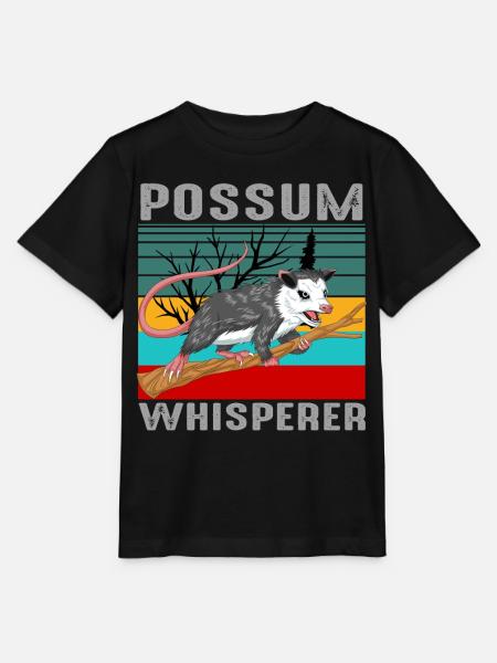 Opossumflüsterer lustiges Wildtier-Liebhaber-Geschenk - Stanley/Stella Kinder T-Shirt MINI CREATOR - Schwarz