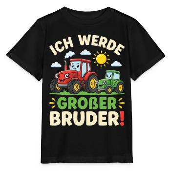 Ich Werde Grosser Bruder Traktor - Stanley/Stella Kinder T-Shirt MINI CREATOR  - Schwarz - Vorne - Mikhail (115cm)