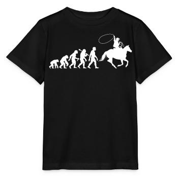Cowboy Evolution Western Style Rodeo Lassowerfer - Stanley/Stella Kinder T-Shirt MINI CREATOR  - Schwarz - Vorne - Mikhail (115cm)