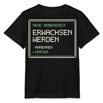 Neue Nebenquest Erwachsen werden - Pixel Retro - Stanley/Stella Kinder T-Shirt MINI CREATOR  - Schwarz - Vorne - Mikhail (115cm)