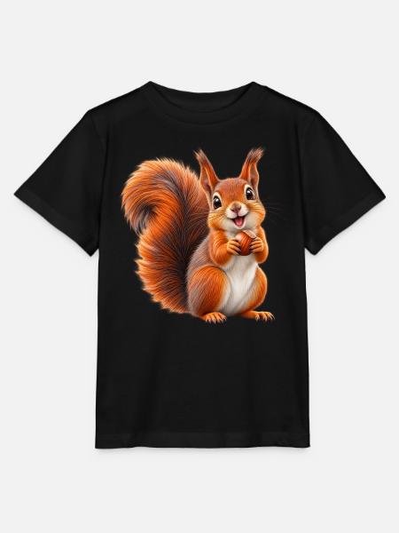 Nussliebendes Eichhörnchen - Stanley/Stella Kinder T-Shirt MINI CREATOR - Schwarz
