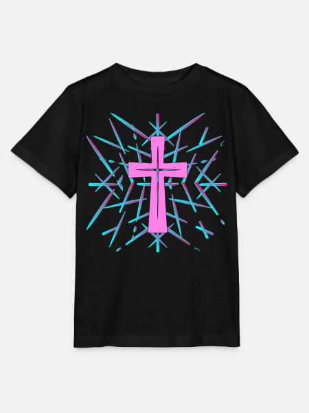 Kreuz Symbole Kirche - Stanley/Stella Kinder T-Shirt MINI CREATOR  - Schwarz