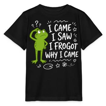 Frosch - I came I saw I frogot why I came - Stanley/Stella Kinder T-Shirt MINI CREATOR  - Schwarz - Vorne - Mikhail (115cm)