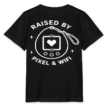 Aufgezogen von Pixel & WLAN - Stanley/Stella Kinder T-Shirt MINI CREATOR  - Schwarz - Vorne - Mikhail (115cm)