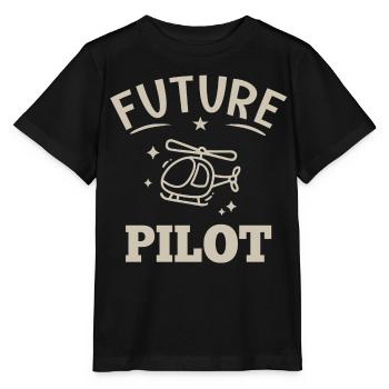 Zukünftiger Hubschrauberpilot - Stanley/Stella Kinder T-Shirt MINI CREATOR  - Schwarz - Vorne - Mikhail (115cm)