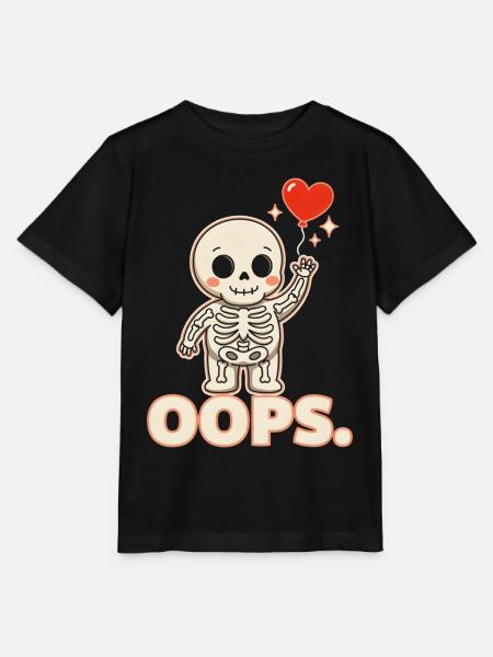 Skelettherzballon OOPS - Stanley/Stella Kinder T-Shirt MINI CREATOR  - Schwarz