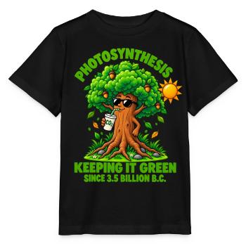 Retro-Eichen-Photosynthese - Stanley/Stella Kinder T-Shirt MINI CREATOR  - Schwarz - Vorne - Mikhail (115cm)