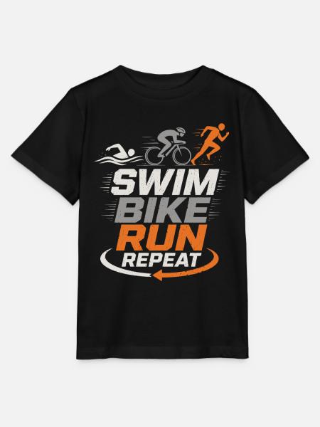 Swim Bike Run Repeat | Triathlon - Stanley/Stella Kinder T-Shirt MINI CREATOR - Schwarz